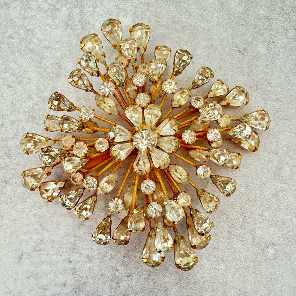 Napier Tiered Rhinestone Burst Brooch